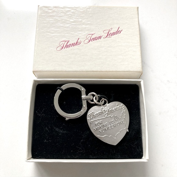 Avon Accessories - Avon Silver Heart Team Leaders engraved Keychain with Original Box.